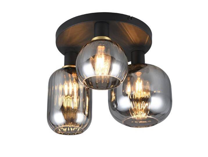 TRIO Leuchten LED Deckenleuchte, Dimmfunktion, LED wechselbar, warmweiß, Besondere Lampenschirm-e Glas Esstisch-lampe Treppenhaus, Ø39cm, schwarz TRIO Leuchten LED Deckenleuchte, Dimmfunktion, LED wechselbar, warmweiß, Besondere Lampenschirm-e Glas Esstisch-lampe Treppenhaus, Ø39cm, schwarz von TRIO-Leuchten