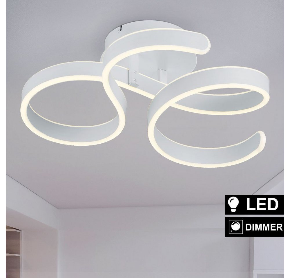 TRIO Leuchten LED Deckenleuchte, LED-Leuchtmittel fest verbaut, Warmweiß, LED Design Decken Lampe Wohn Ess Zimmer Beleuchtung Switch von TRIO Leuchten