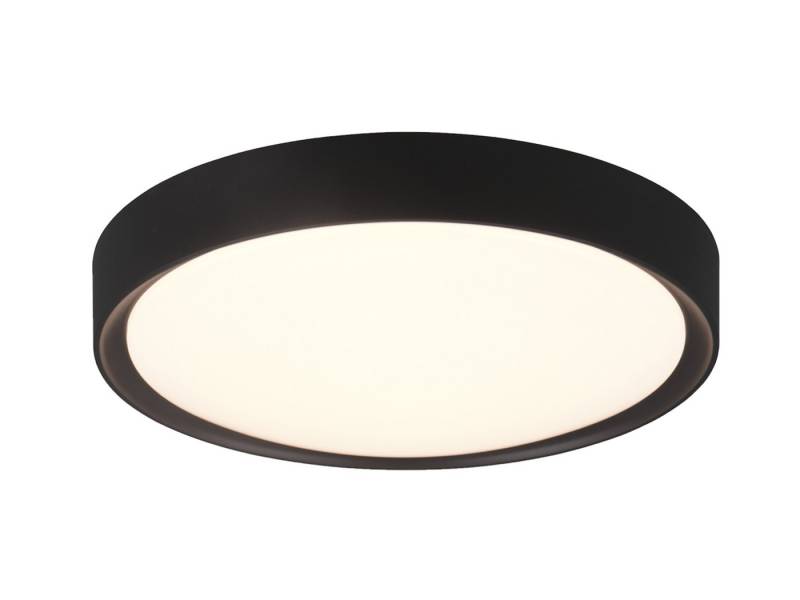 TRIO Leuchten LED Deckenleuchte, LED fest integriert, Warmweiß, Flache Badezimmer Lampe, Bad-Lampe Decke in Schwarz, Gäste WC, Ø 33cm von TRIO Leuchten