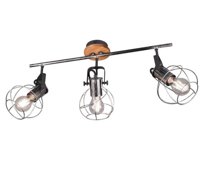 TRIO Leuchten LED Deckenleuchte, Leuchtmittel nicht inklusive, Retro Decken Strahler Gitter Käfig Spots verstellbar Wohn Zimmer von TRIO Leuchten