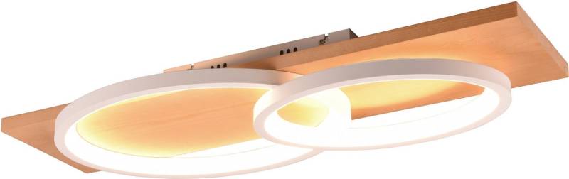 TRIO Leuchten LED Deckenleuchte BARCA, dimmbare Deckenlampe aus Holz & Metall mit indirektem Licht, Dimmfunktion, mehrere Helligkeitsstufen, LED fest integriert, Warmweiß, LED warmweiß & 3500 Lumen, für Wand- und Deckenmontage, 3 Dimmstufen TRIO Leuchten LED Deckenleuchte BARCA, dimmbare Deckenlampe aus Holz & Metall mit indirektem Licht, Dimmfunktion, mehrere Helligkeitsstufen, LED fest integriert, Warmweiß, LED warmweiß & 3500 Lumen, für Wand- und Deckenmontage, 3 Dimmstufen von TRIO Leuchten