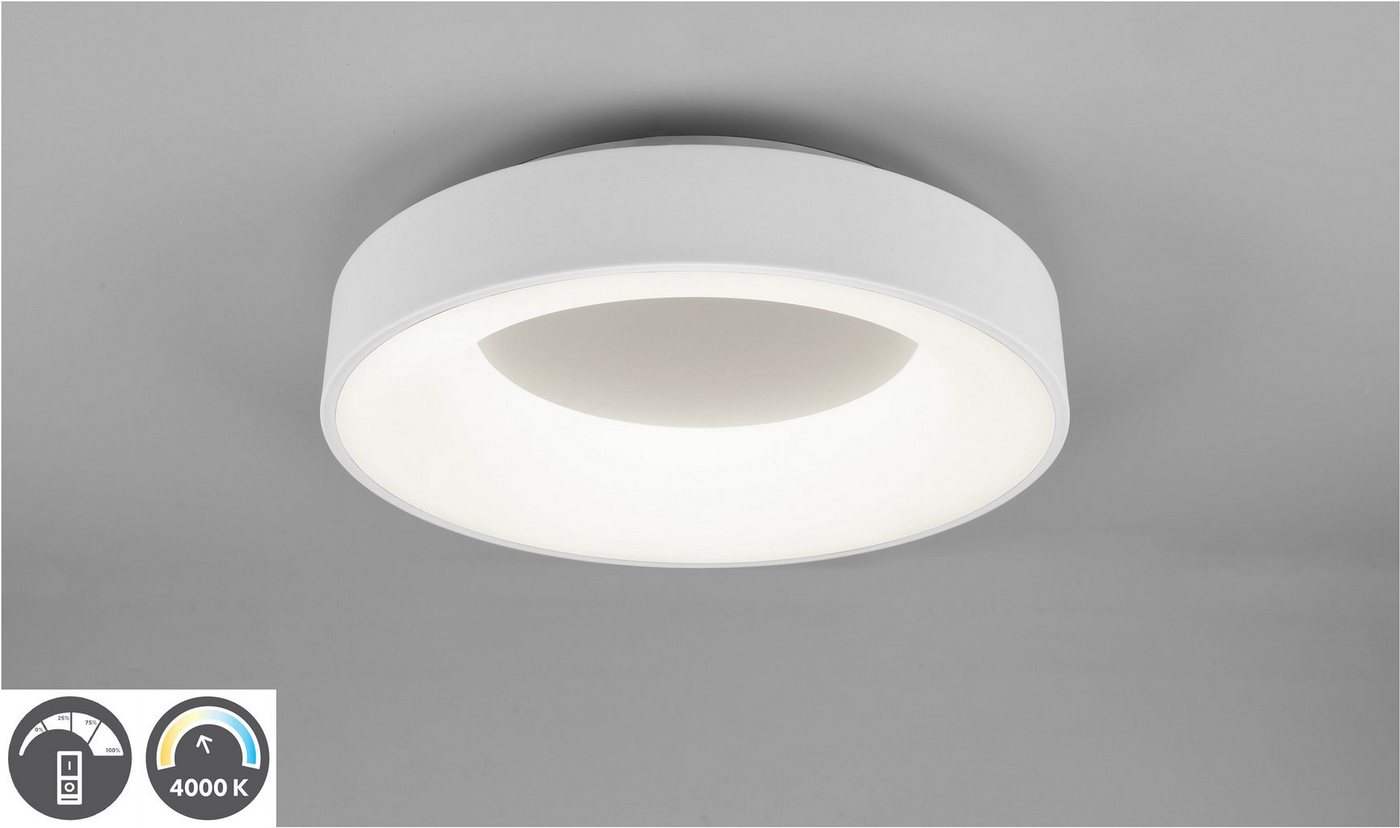 TRIO Leuchten LED Deckenleuchte GIRONA, mehrere Helligkeitsstufen, LED fest integriert, Neutralweiß, mit Switch Dimmer dimmbar über Wandschalter, 4000K, 3200 Lm TRIO Leuchten LED Deckenleuchte GIRONA, mehrere Helligkeitsstufen, LED fest integriert, Neutralweiß, mit Switch Dimmer dimmbar über Wandschalter, 4000K, 3200 Lm von TRIO Leuchten