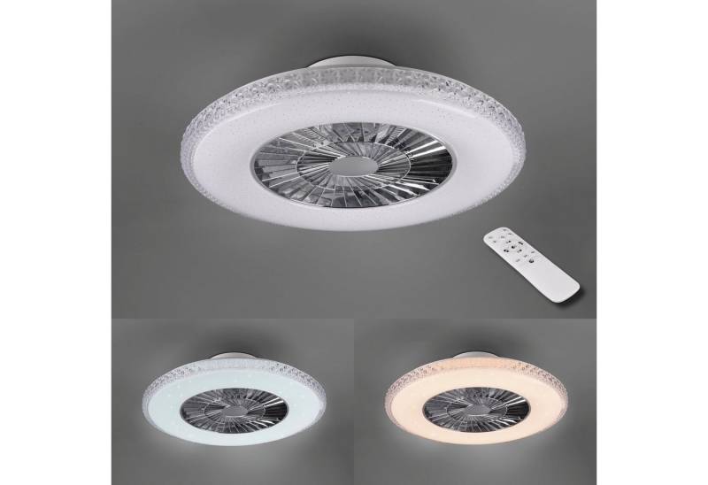 Reality Leuchten LED Deckenleuchte Harstad Deckenventilator, Timerfunktion, Ventilatorfunktion, LED fest integriert, Neutralweiß, Deckenlampe, Ventilator, Fernbedienung, Ventilator getrennt schaltbar von Reality Leuchten