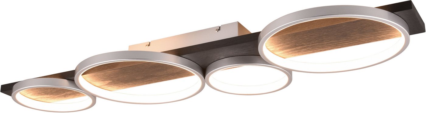 TRIO Leuchten LED Deckenleuchte MEDERA, Deckenlampe LED Ringe mit Holz Deko 44W 5100 Lumen warmweiß, Dimmfunktion, mehrere Helligkeitsstufen, LED fest integriert, Warmweiß, als Wandlampe oder Deckenlampe einsetzbar dimmbar über Wandschalter TRIO Leuchten LED Deckenleuchte MEDERA, Deckenlampe LED Ringe mit Holz Deko 44W 5100 Lumen warmweiß, Dimmfunktion, mehrere Helligkeitsstufen, LED fest integriert, Warmweiß, als Wandlampe oder Deckenlampe einsetzbar dimmbar über Wandschalter von TRIO Leuchten