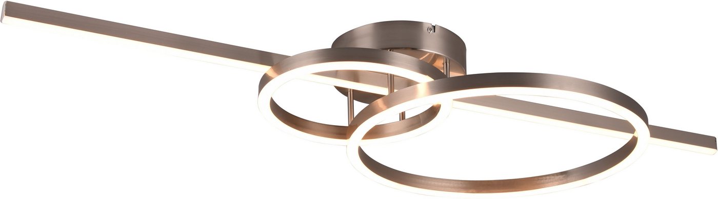 TRIO Leuchten LED Deckenleuchte MONTILLA, Deckenlampe mit Fernbedienung Lichtfarbe einstellbar dimmbar, CCT - über Fernbedienung, Dimmfunktion, Memoryfunktion, Nachtlichtfunktion, LED fest integriert, Farbwechsler, warmweiß - kaltweiß, Memoryfunktion + Nachtlicht, als Wandlampe oder Deckenlampe 6300 Lumen von TRIO Leuchten