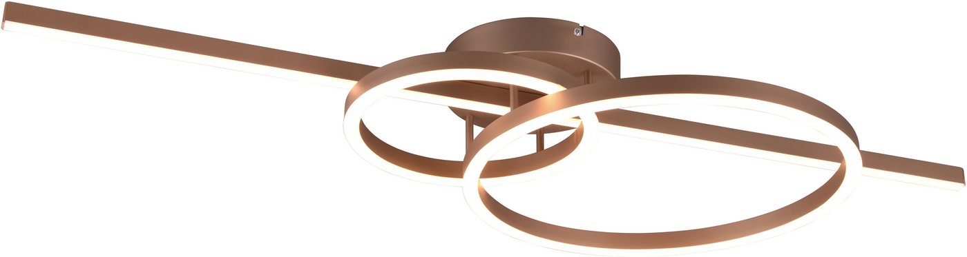 TRIO Leuchten LED Deckenleuchte MONTILLA, Deckenlampe mit Fernbedienung Lichtfarbe einstellbar dimmbar, CCT - über Fernbedienung, Dimmfunktion, Memoryfunktion, Nachtlichtfunktion, LED fest integriert, Farbwechsler, warmweiß - kaltweiß, Memoryfunktion + Nachtlicht, als Wandlampe oder Deckenlampe 6300 Lumen von TRIO Leuchten