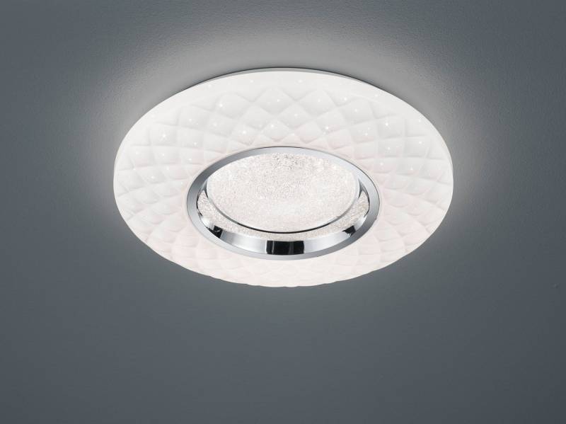 Reality Leuchten LED Deckenleuchte Magnolia, CCT - über Fernbedienung, LED fest integriert, Farbwechsler, dimmbar, inkl. Fernbed., Sternenhimmeleffekt, Lichtfarbe einstellbar von Reality Leuchten