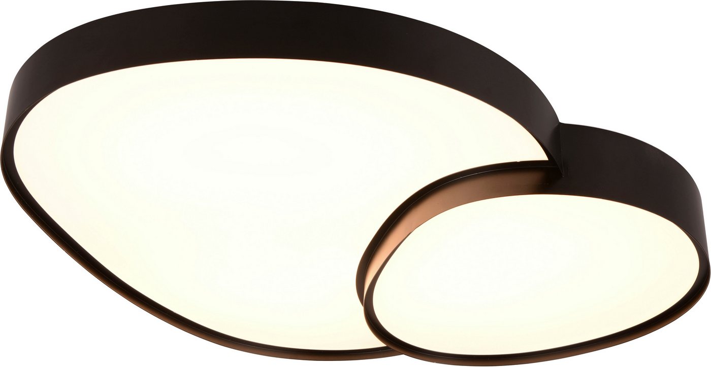 TRIO Leuchten LED Deckenleuchte RISE, LED Deckenlampe 45W 5300 Lumen warmweiß bis kaltweiß 2700-6500K, Dimmfunktion, LED fest integriert, warmweiß - kaltweiß, Fernbedienung dimmbar Memoryfunktion Nachtlicht CCT Lichtfarbe wählbar von TRIO Leuchten