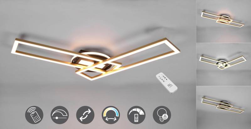 Reality Leuchten LED Deckenleuchte Twister, CCT - über Fernbedienung, Dimmfunktion, Farbwechsel, LED fest integriert, warmweiß - kaltweiß, Deckenlampe 4500 Lumen Lichtfarbe einstellbar Fernbedienung Memory von Reality Leuchten