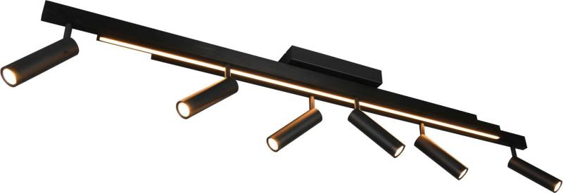 TRIO Leuchten LED Deckenleuchte ZENO ausziehbare LED Deckenlampe mit 6 verstellbaren Spots dimmbar CCT, getrennt schaltbar, LED fest integriert, warmweiß - kaltweiß, getrennt schaltbare Spots, Lichtfarbe einstellbar inkl Fernbedienung von TRIO Leuchten