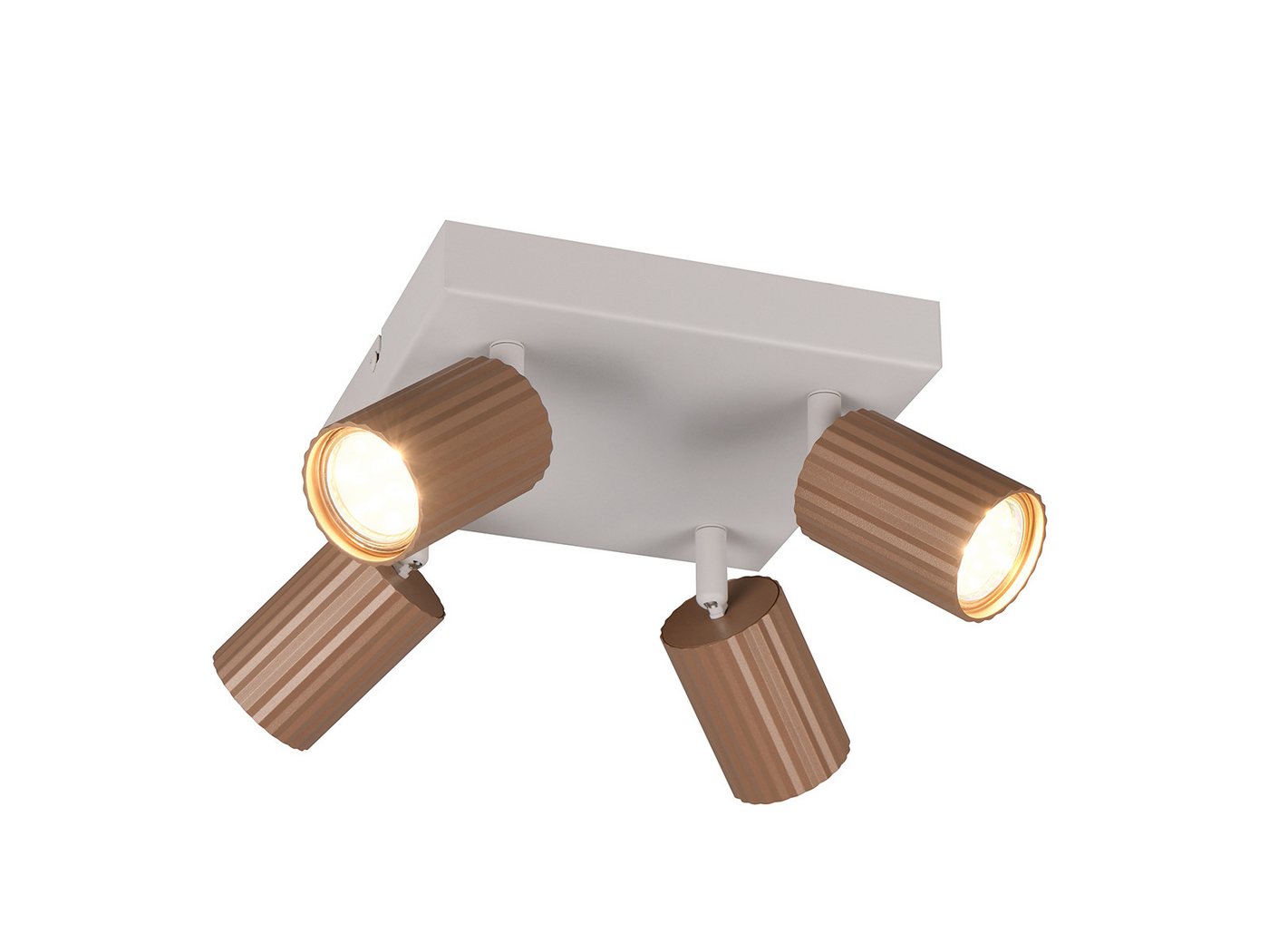 TRIO Leuchten LED Deckenstrahler, Dimmfunktion, LED wechselbar, Warmweiß, Innen Strahler mit 4 schwenkbaren Spots aus Metall, 20 x 20cm von TRIO Leuchten