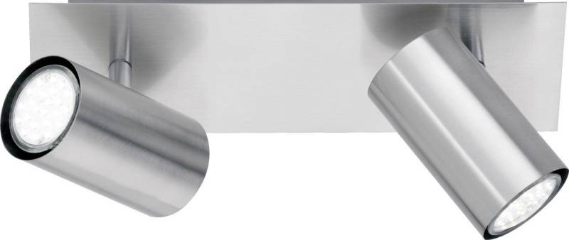 TRIO Leuchten LED Deckenstrahler Trio Leuchten 2er Spot Marley GU10, nickel matt, Ohne Leuchtmittel, Dimmbar nicht Smart Home-fähig ohne Bewegungsmelder von TRIO Leuchten