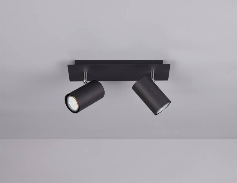 TRIO Leuchten LED Deckenstrahler Trio Leuchten 2er Spot Marley GU10, schwarz matt, Ohne Leuchtmittel, Dimmbar nicht Smart Home-fähig ohne Bewegungsmelder von TRIO Leuchten