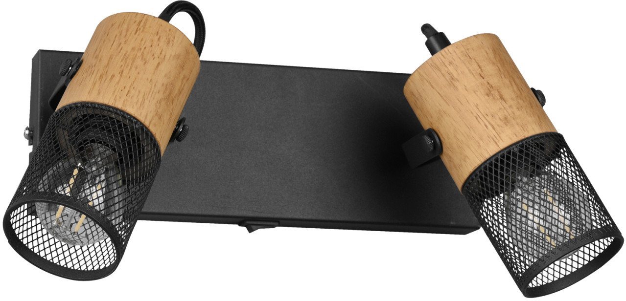 TRIO Leuchten LED Deckenstrahler Trio Leuchten 2er Spot Tosh schwarz matt, Holz, Ohne Leuchtmittel, Dimmbar nicht Smart Home-fähig ohne Bewegungsmelder TRIO Leuchten LED Deckenstrahler Trio Leuchten 2er Spot Tosh schwarz matt, Holz, Ohne Leuchtmittel, Dimmbar nicht Smart Home-fähig ohne Bewegungsmelder von TRIO Leuchten