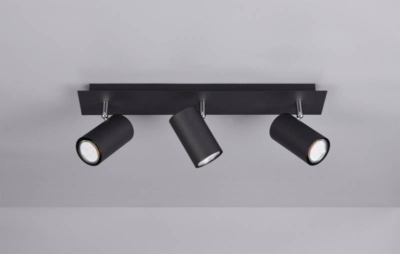 TRIO Leuchten LED Deckenstrahler Trio Leuchten 3er Spot Marley GU10, schwarz matt, Ohne Leuchtmittel, Dimmbar nicht Smart Home-fähig ohne Bewegungsmelder von TRIO Leuchten