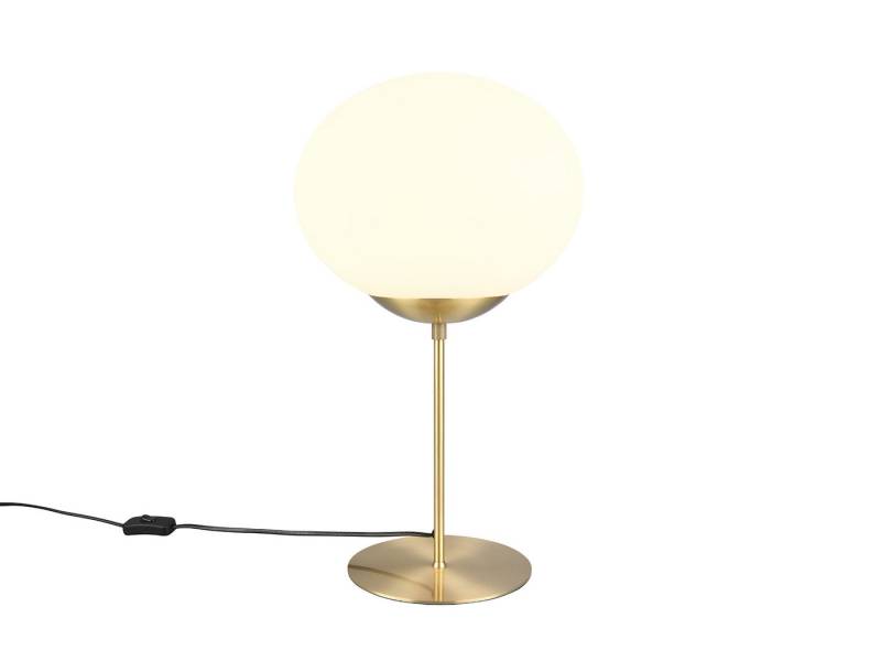 TRIO Leuchten LED Nachttischlampe, Dimmfunktion, LED wechselbar, Warmweiß, Groß-e schöne Tischbeleuchtung Messing mit Glas-kugel, Höhe 52cm von TRIO Leuchten