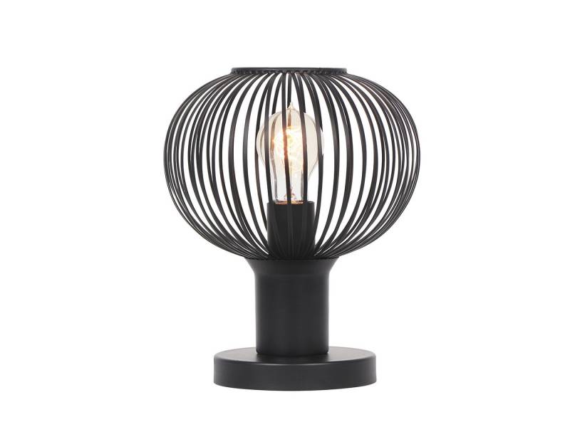 TRIO Leuchten LED Nachttischlampe, Dimmfunktion, LED wechselbar, Warmweiß, kleine Industrial Lampe für Fensterbank mit Gitter Kugel, Höhe 28cm von TRIO Leuchten