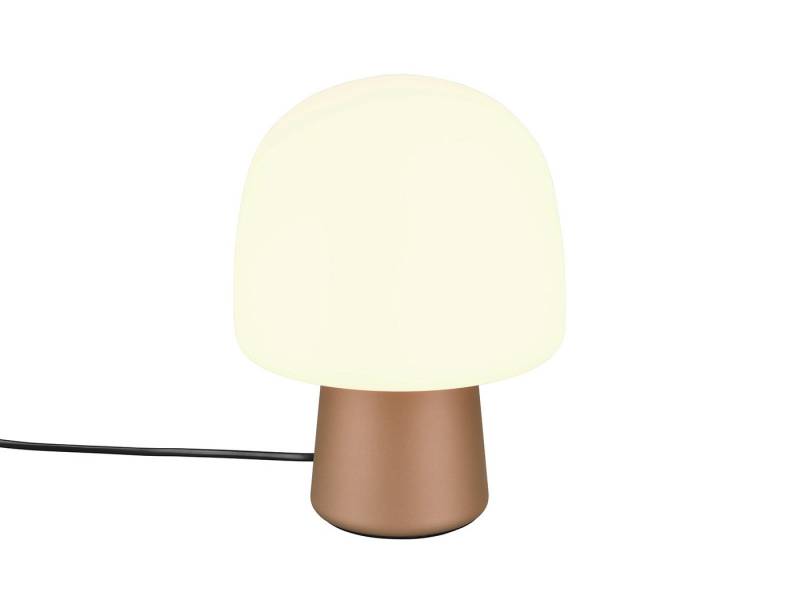TRIO Leuchten LED Nachttischlampe, Dimmfunktion, LED wechselbar, Warmweiß, kleine coole Pilzlampe für Fensterbank mit Glasschirm, Höhe 27cm von TRIO Leuchten