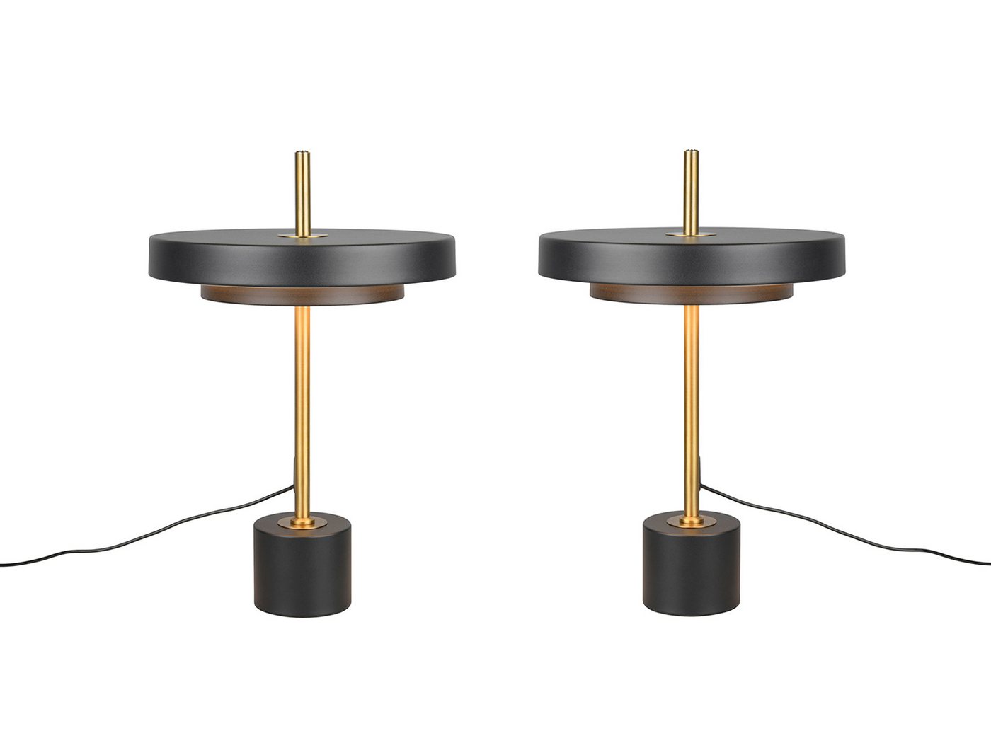 TRIO Leuchten LED Nachttischlampe, Dimmfunktion Lichttemperatur einstellbar, LED fest integriert, Warmweiß, Neutralweiß, 2er SET große Designer Tischleuchten dimmbar, Höhe 45,5cm von TRIO Leuchten