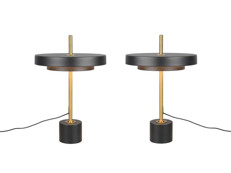 TRIO Leuchten LED Nachttischlampe, Dimmfunktion Lichttemperatur einstellbar, LED fest integriert, Warmweiß, Neutralweiß, 2er SET große Designer Tischleuchten dimmbar, Höhe 45,5cm von TRIO Leuchten