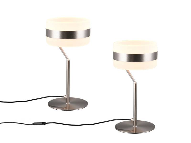 TRIO Leuchten LED Nachttischlampe, Dimmfunktion Lichttemperatur einstellbar, LED fest integriert, Warmweiß, Neutralweiß, 2er Set funktionale Designer Tischlampen dimmbar, Höhe 30cm von TRIO Leuchten