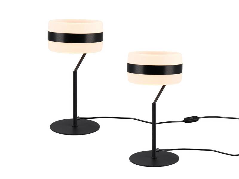 TRIO Leuchten LED Nachttischlampe, Dimmfunktion Lichttemperatur einstellbar, LED fest integriert, Warmweiß, Neutralweiß, 2er Set funktionale Designer Tischlampen dimmbar, Höhe 30cm von TRIO Leuchten