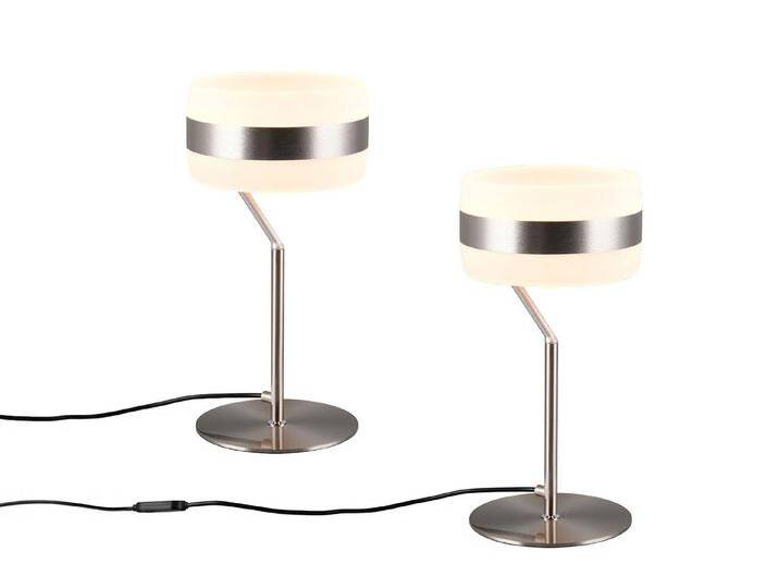 TRIO Leuchten LED Nachttischlampe, Dimmfunktion Lichttemperatur einstellbar, LED fest integriert, Warmweiß, Neutralweiß, 2er Set funktionale Designer Tischlampen dimmbar, Höhe 30cm von TRIO-Leuchten