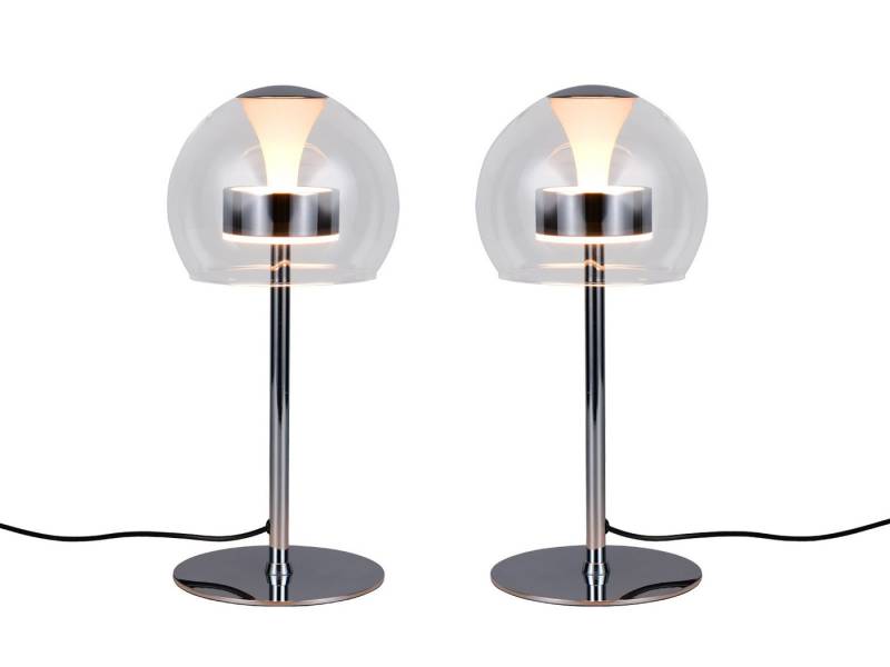 TRIO Leuchten LED Nachttischlampe, Dimmfunktion Memory Funktion, LED fest integriert, warmweiß, neutralweiß, 2er Set Tischlampe-n Bauhaus Pilzlampe-n für Fensterbank, Höhe 35cm von TRIO Leuchten