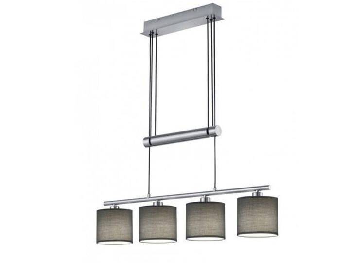 TRIO Leuchten LED Pendelleuchte, Dimmfunktion, LED wechselbar, Warmweiß, Zugpendelleuchten höhenverstellbar Stoff-lampe ausziehbar, Breite 77cm, grau von TRIO-Leuchten