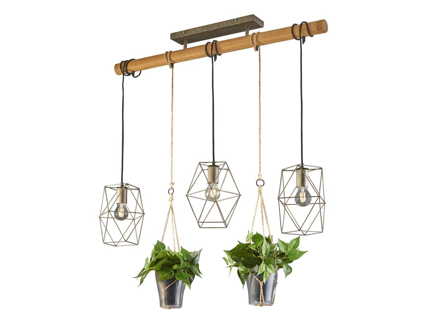 TRIO Leuchten LED Pendelleuchte, LED wechselbar, Warmweiß, Holz-lampen hängend über Esstisch-lampe Blumentopf Natur, Breite 115cm TRIO Leuchten LED Pendelleuchte, LED wechselbar, Warmweiß, Holz-lampen hängend über Esstisch-lampe Blumentopf Natur, Breite 115cm von TRIO Leuchten