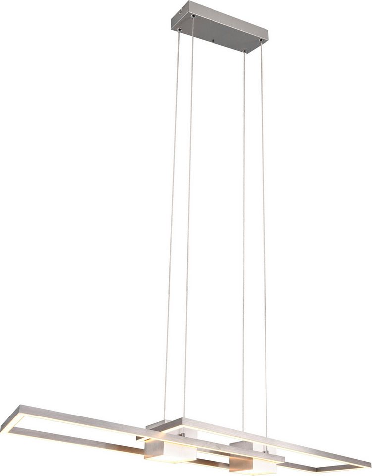 TRIO Leuchten LED Pendelleuchte ALBANY, LED Hängelampe Wohnzimmer mit Fernbedienung, dimmbar, CCT, Dimmfunktion, LED fest integriert, warmweiß - kaltweiß, Lichtfarbe einstellbar, Memoryfunktion, Nachtlicht, up-and-down Licht von TRIO Leuchten