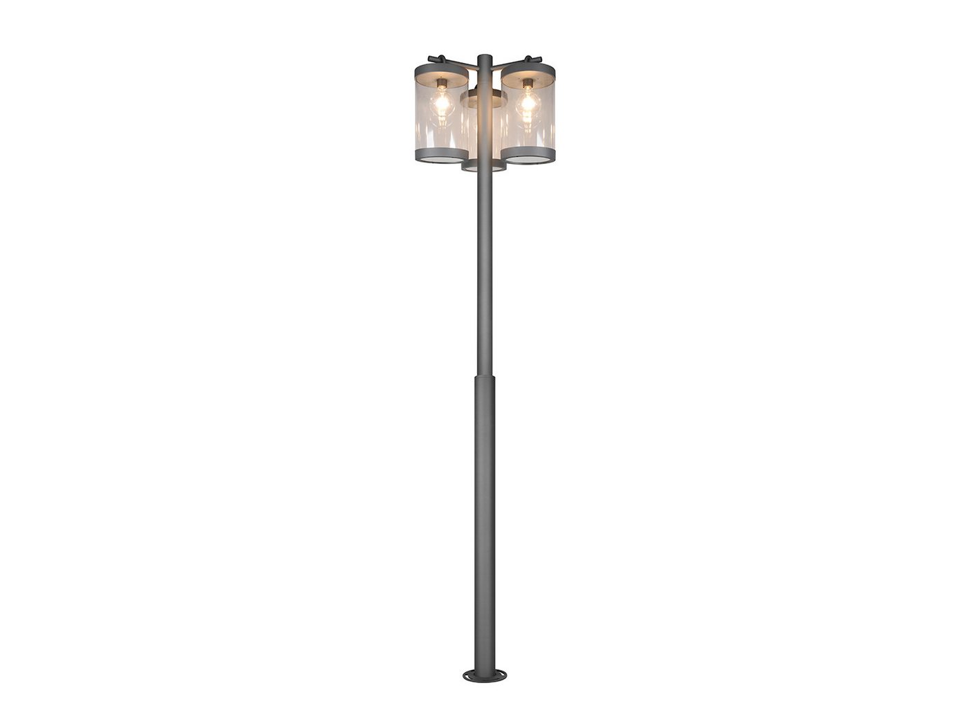 TRIO Leuchten LED Pollerleuchte, LED wechselbar, Warmweiß, 3-flammige Landhausstil Straßenlaterne aus Aluminium, Höhe 240cm von TRIO Leuchten
