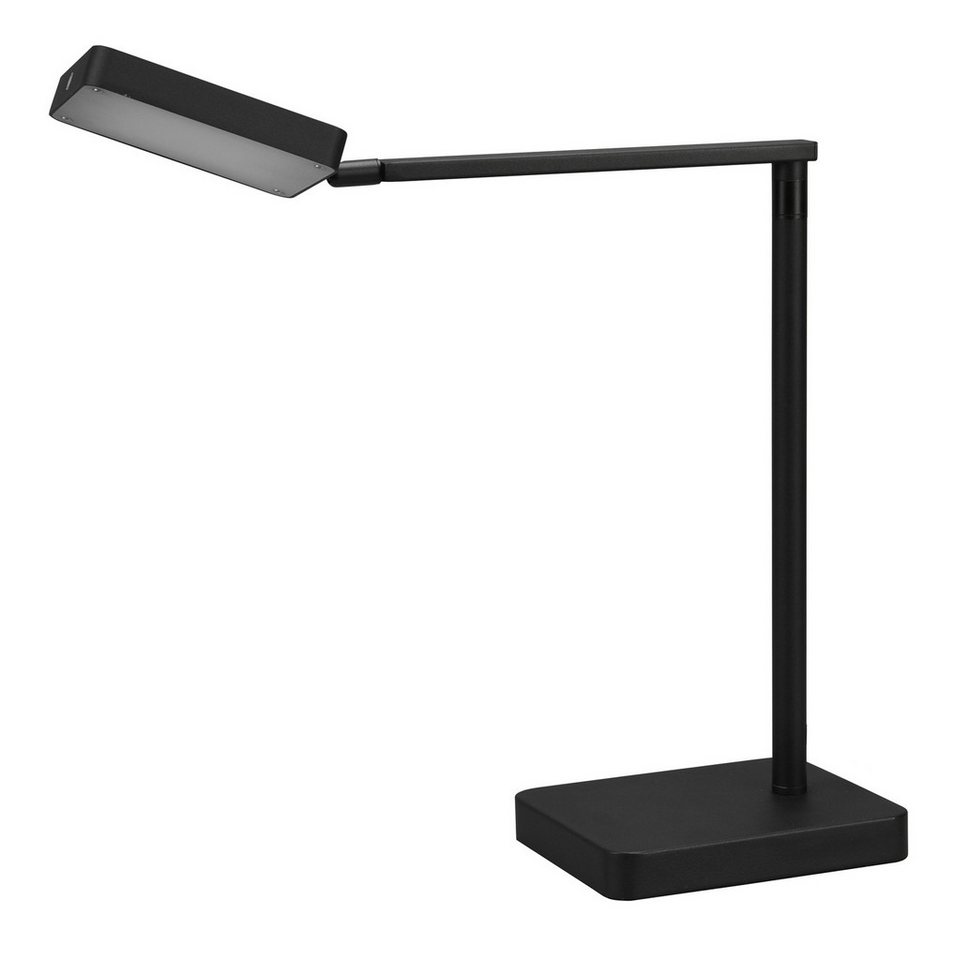 TRIO Leuchten LED Schreibtischlampe PAVIA, H 38 cm, 1-flammig, Schwarz, Metall, Anpassung der Farbtemperatur, Dimmfunktion, LED fest integriert, Extra-Warmweiß, Neutralweiß, kipp- und schwenkbarer Lampenschirm, Touchsensor von TRIO Leuchten