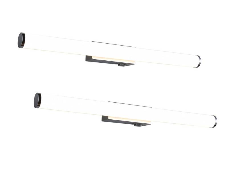 TRIO Leuchten LED Spiegelleuchte, LED fest integriert, Neutralweiß, 2er SET Bad-lampen für Badezimmer-spiegel mit Schalter, Breite 60cm von TRIO Leuchten