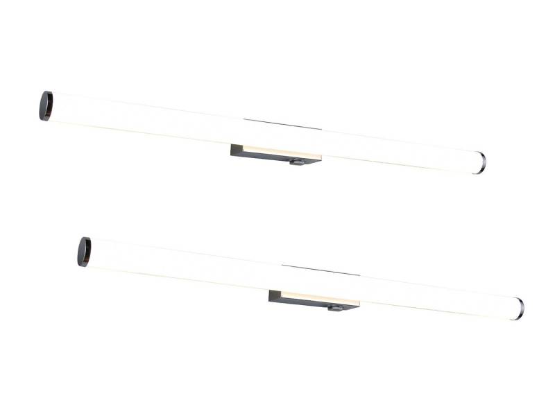 TRIO Leuchten LED Spiegelleuchte, LED fest integriert, Neutralweiß, 2er SET Bad-lampen für Badezimmer-spiegel mit Schalter, Breite 80cm von TRIO Leuchten