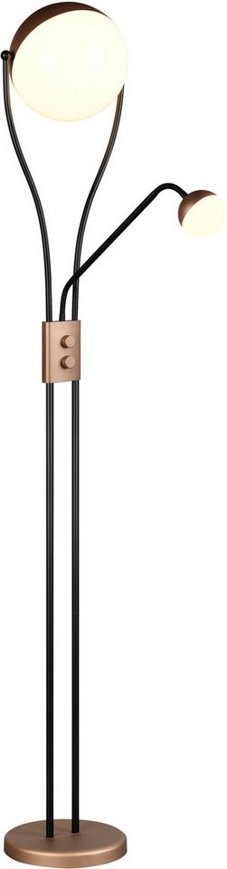 TRIO Leuchten LED Stehlampe CHRIS, LED Stehleuchte Höhe 180cm, mit Lesearm, Drehdimmer, Dimmfunktion, Lesearm, getrennt schaltbar, LED fest integriert, Warmweiß, flexibles Leselicht getrennt schalten + dimmen, warmweißes Licht 3000K von TRIO Leuchten