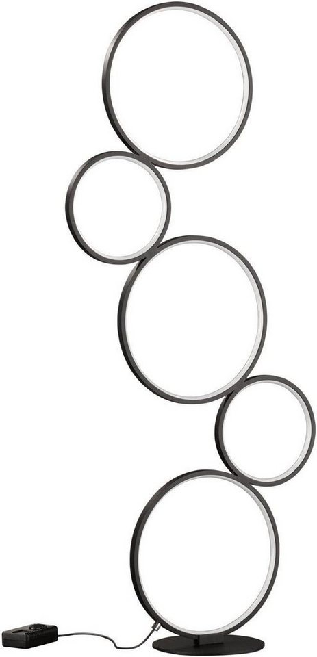TRIO Leuchten LED Stehlampe Rondo, Dimmfunktion, LED fest integriert, Warmweiß, Stehleuchte mit Fussschalter integrierter Dimmer Höhe 115cm warmweiß von TRIO Leuchten
