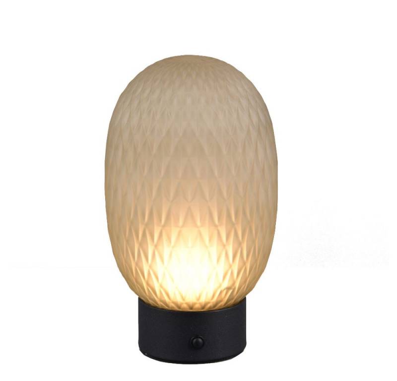 TRIO Leuchten LED Tischleuchte, LED-Leuchtmittel fest verbaut, Warmweiß, Tischleuchte Akku Touch Beistelllampe Retro Glas grün LED H 20,5 cm von TRIO Leuchten