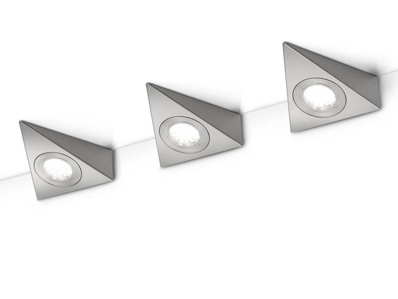 TRIO Leuchten LED Unterbauleuchte, LED fest integriert, Warmweiß, 3er Set Unterschrank-Leuchten, dreieckig mit Schalter, Breite je 12cm TRIO Leuchten LED Unterbauleuchte, LED fest integriert, Warmweiß, 3er Set Unterschrank-Leuchten, dreieckig mit Schalter, Breite je 12cm von TRIO Leuchten
