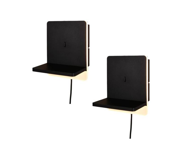 TRIO Leuchten LED Wandleuchte, Dimmfunktion, LED fest integriert, Warmweiß, 2er SET indirekte Wand-beleuchtung mit Schalter, Stecker Kabel H: 20cm von TRIO Leuchten