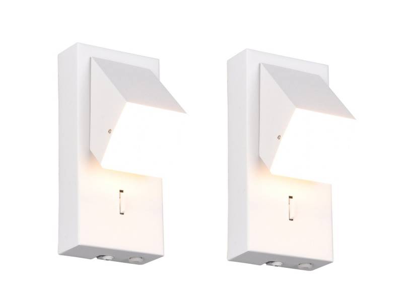 TRIO Leuchten LED Wandleuchte, LED fest integriert, Warmweiß, 2er SET Innen Wand-beleuchtung Nachttischlampe Bett Wandmontage H:15cm von TRIO Leuchten
