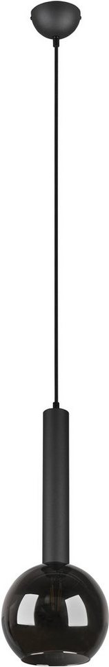 TRIO Leuchten Pendelleuchte Clayton, ohne Leuchtmittel, warmweiß - kaltweiß, Hängelampe höhenverstellbar bis 150cm, Glas rauchfarbig, exkl 1xE27 von TRIO Leuchten