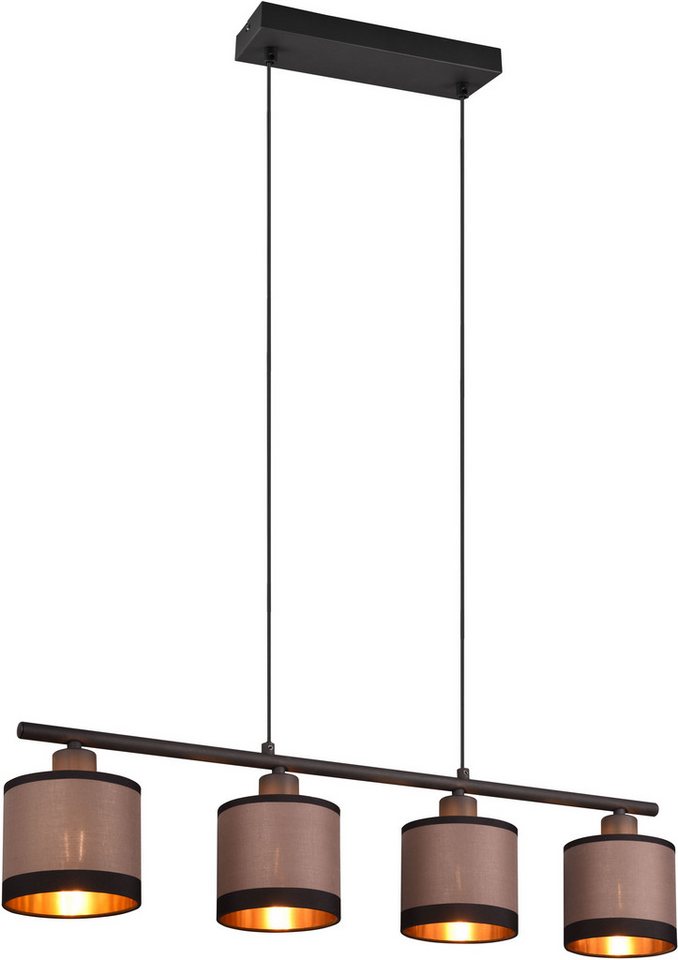 Reality Leuchten Pendelleuchte DAVOS, Hängeleuchte 4-flammig exkl 4x E14 max 10W höhenverstellbar, Leuchtmittel wechselbar, warmweiß - kaltweiß, Hängelampe mit Stoffschirmen 2-farbig Höhe bis max 150cm verstellbar Reality Leuchten Pendelleuchte DAVOS, Hängeleuchte 4-flammig exkl 4x E14 max 10W höhenverstellbar, Leuchtmittel wechselbar, warmweiß - kaltweiß, Hängelampe mit Stoffschirmen 2-farbig Höhe bis max 150cm verstellbar von Reality Leuchten