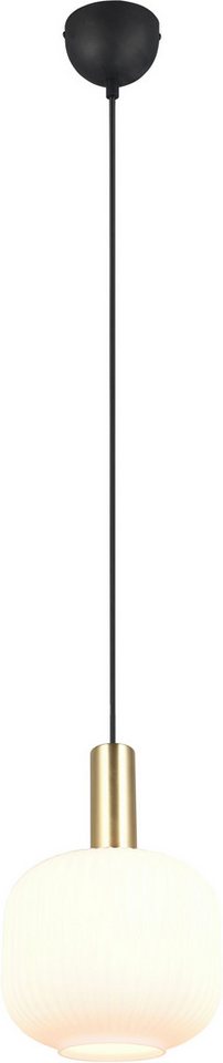 TRIO Leuchten Pendelleuchte DIVA, E27 Hängelampe 1-flammig mit Glasschirm, exkl 1xE27 max 10W, Leuchtmittel wechselbar, warmweiß - kaltweiß, höhenverstellbar bis max 150cm, Ø 20cm, Hängeleuchte Wohnzimmer Küche von TRIO Leuchten