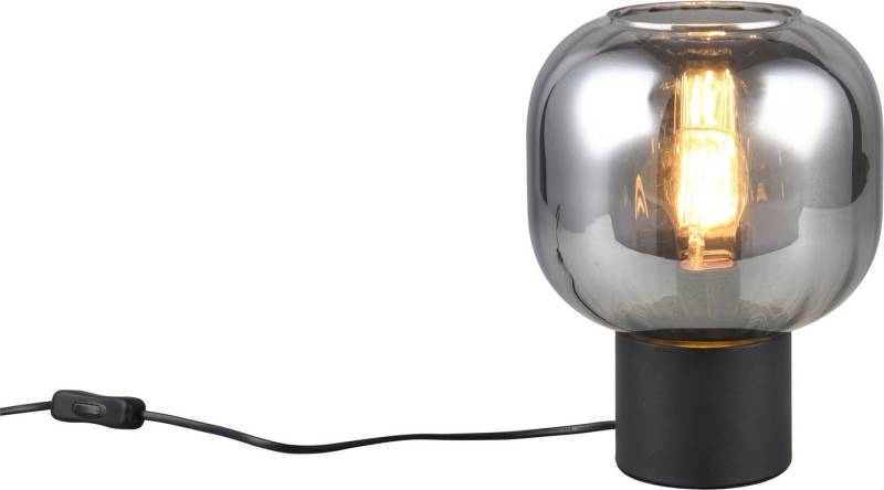 TRIO Leuchten Schreibtischlampe DIVA, E27 Tischleuchte mit Glasschirm Ø 20cm, exkl 1xE27 max 40W, Leuchtmittel wechselbar, warmweiß - kaltweiß, Schnurschalter 150cm Kabel Höhe 26cm Nachttischlampe Kommode Sideboard von TRIO Leuchten