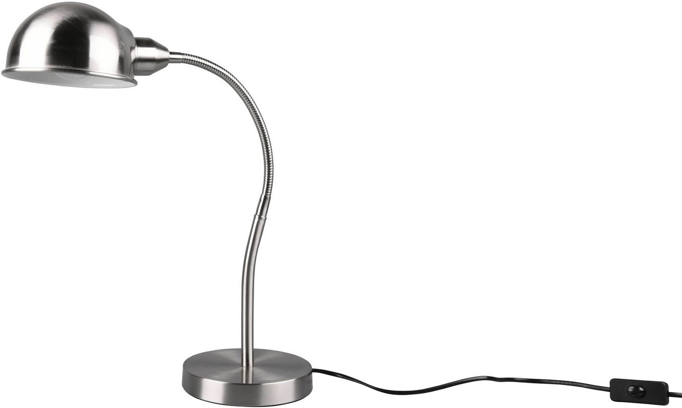 TRIO Leuchten Schreibtischlampe Perry, Ein-/Ausschalter, ohne Leuchtmittel, warmweiß - kaltweiß, Tischleuchte Büro, exkl. 1xE27 10W, flex. verstellbar, Schnurschalter von TRIO Leuchten