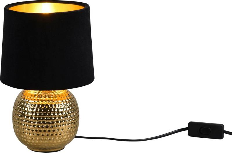 Reality Leuchten Schreibtischlampe Sophia, ohne Leuchtmittel, Nachttischlampe, Keramik Fuß mit Samtschirm von Reality Leuchten