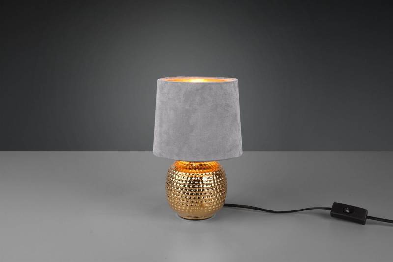 Reality Leuchten Schreibtischlampe Sophia, ohne Leuchtmittel, Nachttischlampe, Keramik Fuß mit Samtschirm von Reality Leuchten