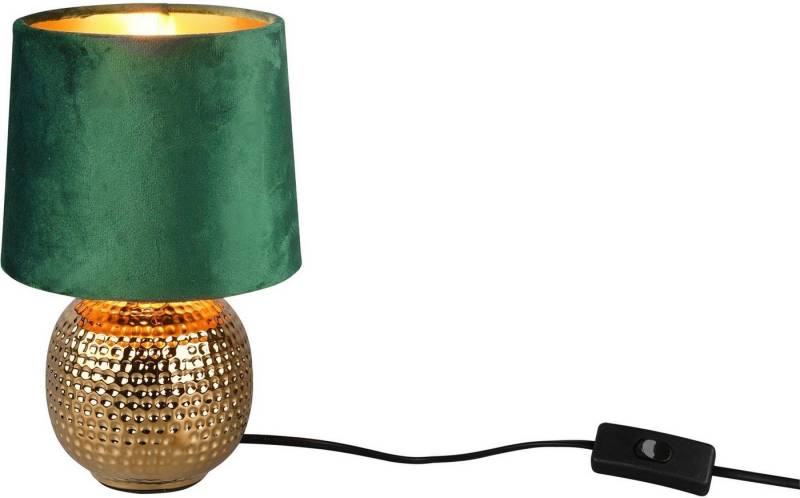 Reality Leuchten Schreibtischlampe Sophia, ohne Leuchtmittel, Nachttischlampe, Keramik Fuß mit Samtschirm von Reality Leuchten