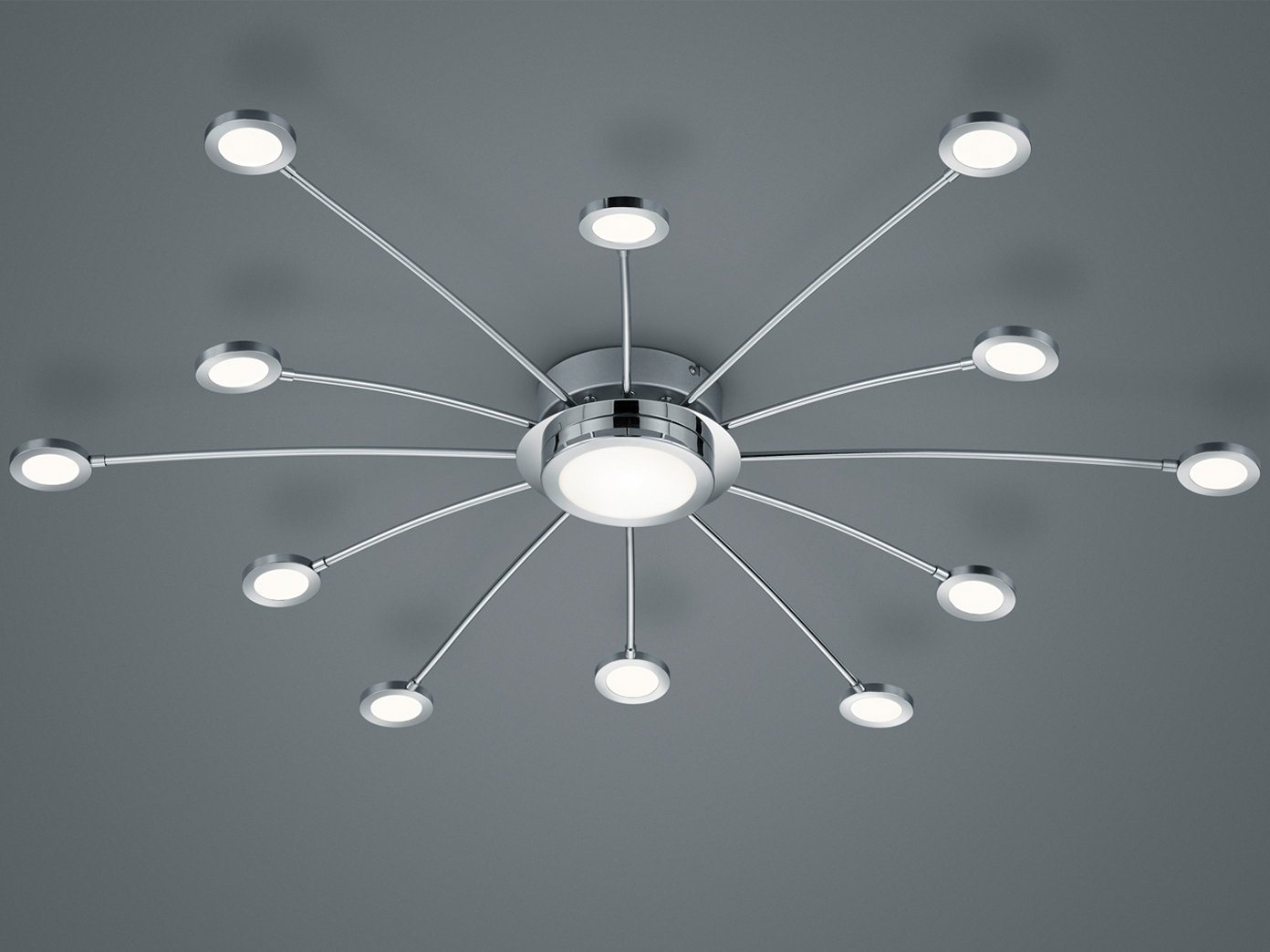 TRIO Leuchten LED Deckenleuchte, Dimmfunktion, LED fest integriert, Warmweiß, Neutralweiß, Tageslichtweiß, ausgefallene große Tageslicht-Lampe flach für die Decke Ø 100cm von TRIO Leuchten